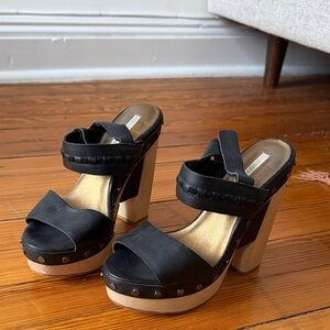 Cynthia Vincent Leather Platform Sandals